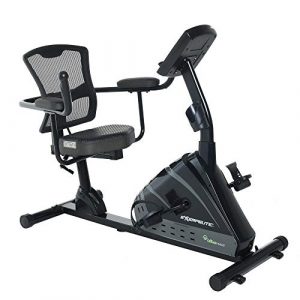 Exerpeutic 5000 Magnetic Recumbent with Airsoft seat and Bluetooth MyCloudFitness App, Black and Grey