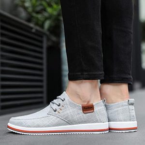 Men's Canvas Shoes-RQWEIN Korean Fashion Casual Shoes Sports Shoes Outdoor Sneakers Daily Shoes Casual Board Shoes Grey