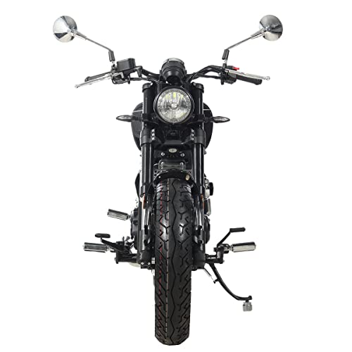 X-PRO Falcon 250 EFI Fuel Injected Motocycle 6 Speed Manual Transmission, Big 17" Wheels! Assembled in Crate (Black)