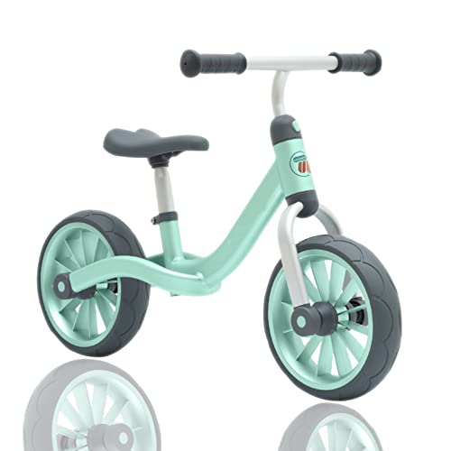 10"/12" Balance Bike for 2-6 Years Toddler Training Bike with Adjustable Seat, Aluminum Frame, Green (Size : 12")