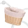 COFIT Hand Woven Bike Baskets for 14+ Kids Girls and Women, Imitated Wicker Front Handlebar Basket with Liner Detachable and All Weather for Bicycle, Cruisers, Scooter (Natrual)