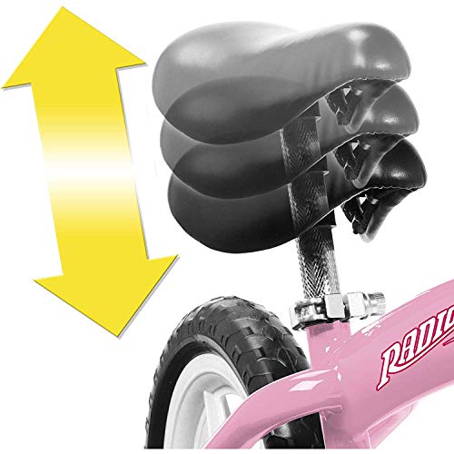 Radio Flyer 800X Glide and Go Kids Pedal Free Beginner Balance Bike with Adjustable Seat Height and Bell, Ages 2.5 to 5 Years Old, Pink