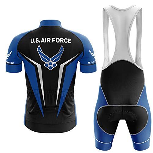 U.S. Air Force Cycling Jersey Bike Uniform Summer Cycling Jersey Set Road Bicycle Jerseys MTB Breathable Cycling Clothing (U.S. Air Force,XL)