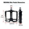 MEGHNA Bike Pedals Durable 3 Bearings 9/16" Non-Slip Pedal Aluminium Alloy Bike Pedals for Mountain Bike Road Bicycle, Green