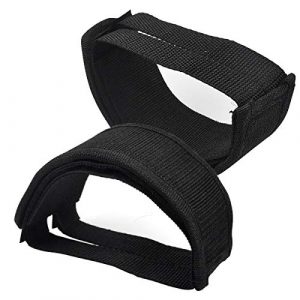 HQdeal 1 Pair Universal Bicycle Fixed Strap Anti-Slip Double Adhesive Pedal Toe Clip Strap Cycling Pedal Accessory (Black)