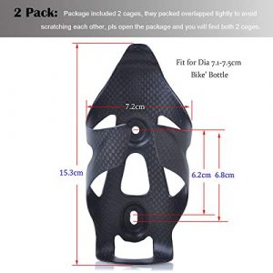 ThinkTop 2 Pack Ultra-Light Full Carbon Fiber Bicycle Bike Drink Water Bottle Cage Holder Brackets for Road Bike MTB Cycling