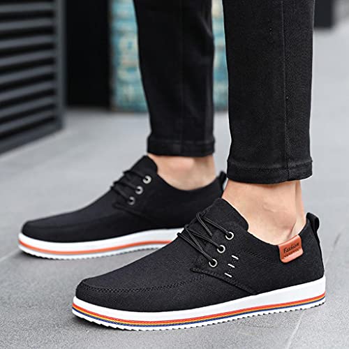 Men's Canvas Shoes-RQWEIN Korean Fashion Casual Shoes Sports Shoes Outdoor Sneakers Daily Shoes Casual Board Shoes Black