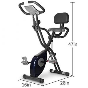 leikefitness LEIKE X Bike Ultra-Quiet Folding Exercise Bike, Magnetic Upright Bicycle with Heart Rate,LCD Monitor and easy to assemble 2200 (BLUE)