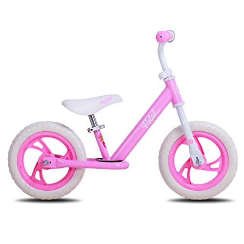 JOYSTAR 12 Inch Balance Bike for 2 3 4 5 Years Old Boys Girls 12" Push Toddler Balance Bike with Footboard Child Glider Pink