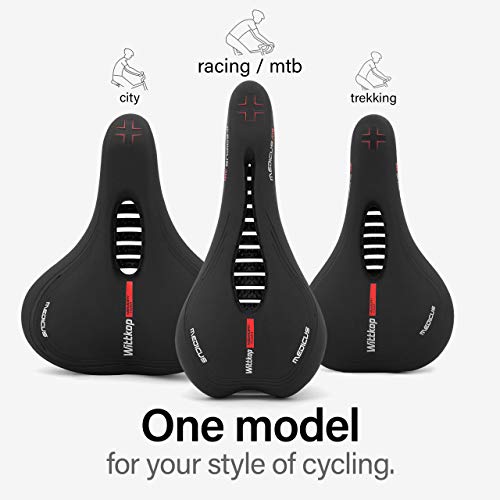 Wittkop Mountain Bike Seat Made of Comfortable Memory Foam I MTB Saddle with Innovative Ergonomic 5 Zone-Concept - Bicycle Seat for Road BMX & MTB