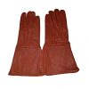Medieval Renaissance Gauntlet leather cosplay gloves long arm cuff (Tobacco brown, Medium)