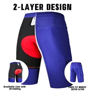 Mountain Bike Shorts for Men with 3D Padded Cycling MTB Shorts, Lightweight Loose Fit Bicycle Underwear Shorts
