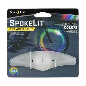 Nite Ize Spokelit LED Bicycle Spoke Light, Visibility + Safety Bike Light, Single Pack, Disc-O Select Choose-Your-Color LED