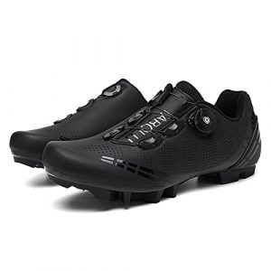 Men's Mountain Cycling Shoes Women's MTB Professional Bike Shoes Compatible with SPD Cleats Black 250