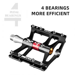 ROCKBROS Advanced 4 Bearings Mountain Bike Pedals Platform Bicycle Flat Alloy Pedals 9/16