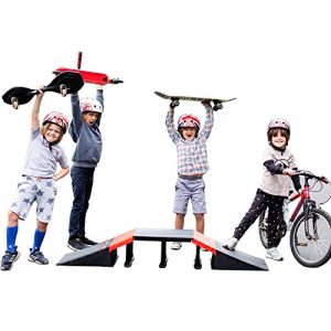 SlideWhizzer Skateboard Ramp Bike Ramp Skate Ramp RC Ramp BMX Ramp RC Car Ramp for Kids Jumping - Mini Ramp Skateboard Accessories for Boys and Girls - Can be Used as Wheelchair Ramp