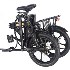 Sohoo Folding Electric Bicycle 16” 250W with A Removable 36V 8AH Lithium-Ion Battery - Lightweight and High Speed E-Bike - All Terrain Foldaway Sport Commuter Bicycle (Black)