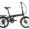 KESPOR K7 Folding Bike for Adults, Women, Men, Rear Carry Rack, Front and Rear Fenders, Shimano 7 Speed Aluminum Easy Folding City Bicycle 20-inch Wheels, Disc Brake (Black)
