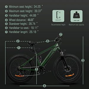 FUCARE Electric Bike for Adults 750W 31 Mph Full Suspension Color LCD Display Shimano 7 Speed (Army Green 1)