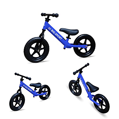Big Sport Lightweight 12 Inch Balance Bike 2-5 Years Old - Starter Bikes for Toddlers with No Pedal - Adjustable Seat and Handlebars - Puncture-Free Tire (Blue)
