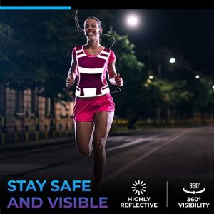 247 Viz Reflective Running Vest Safety Gear - High Visibility Vest For Women, Stay Visible & Safe, Light/Comfy Running & Cycling Vest - Large Pocket, Adjustable Waist & 2 Reflective Bands (Pink/Small)