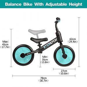 Eilsorrn Balance Bike for Kid Training Bicycle for Toddler 2-5 Years Old Kid Bike with Pedals and Training Wheels