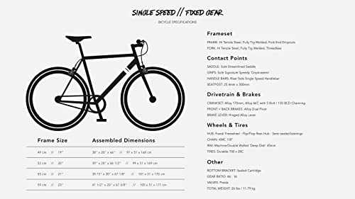 Solé Bicycles The Foamside II Single Speed/Fixed Gear 55cm