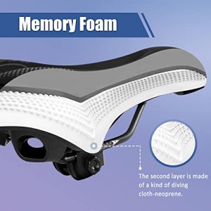 Comfortable Bike Seat Cushion, MTB City Bicycle Seat for Men Women Memory Foam Waterproof Bicycle Saddle Fit for Stationary Exercise Indoor Mountain Road Bikes