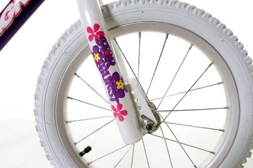 Dynacraft Magna Kids Bike Girls 16 Inch Wheels with Training Wheels in Purple for Ages 4 Years and Up