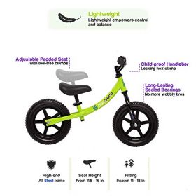The Original Croco Ultra Lightweight (4 lbs) and Sturdy Balance Bike. 2 Models for 1, 2, 3, 4 and 5 Year Old Kids. Unbeatable Features. Toddler Training Bike, No Pedal. The lightest and Most Equipped