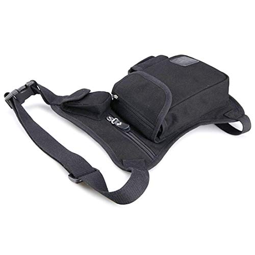 Motorcycle Drop leg bag Canvas Waist Pack for Men Women Outdoor Travel Tactical Bike Cycling Riding Thigh Bag Casual Camping Hiking Pouch Sling Daypack