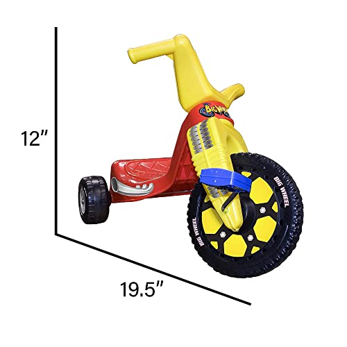 The Original Big Wheel Junior for Toddlers, Age 18 Months to 3 Years, Blue-Yellow-Red, 8.5" Wheel Ride On Tricycle Cruiser, Kid Powered Pedal Bike, 50th Year, Sit Down Riding Push Around Outdoor Toy…
