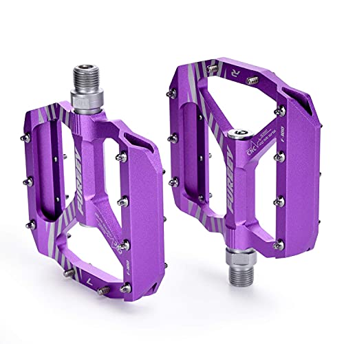FUREEY Mountain Bike Pedals,Ultra Strong Aluminum Alloy 6061 Flat Pedals CNC Machined 9/16" Cycling Sealed Bearings Light Weight and Large Platform Bicycle Pedal