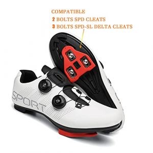 Indoor Cycling Shoes Men Road Cycling Shoes Compatible with Pelaton Bike SPD SL Delta Cleats Mens Sponning Bike Shoes