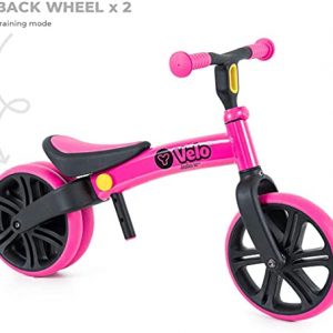 Yvolution Y Velo Toddler Balance Bike | 9" No-Pedal Learning Bike for Kids Age 18 Months-5 Years (Pink2)