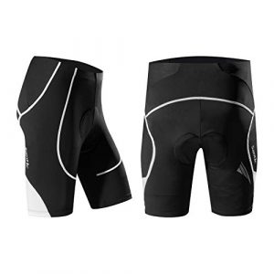 Santic Cycling Men's Shorts Biking Bicycle Bike Pants Half Pants 4D Coolmax Padded E-black-white L