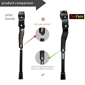 TenFans Bike Kickstand, Adjustable Bicycle Kickstand, Aluminum Rear Side Bicycle Stand, Suitable for 22