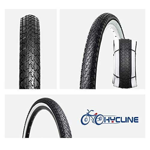 Hycline Bike Tire,26"x2.125"Folding Replacement Tire for Beach Cruiser Bicycle-Whitewall