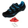Venzo Bike Bicycle Women's Road Cycling Riding Shoes - Compatible with Peloton Shimano SPD & Look ARC Delta - Perfect for Indoor Road Racing Indoor Exercise Bikes in Blue 41