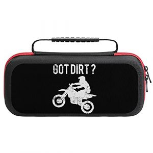 FunnyStar Got Dirt Bike Carrying Storage Cases for Nintendo Switch Protective Portable Hard Shell Pouch Carrying Travel Game Bag, White, One size