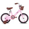 JOYSTAR 18 Inch Kids Bike with Basket & Training Wheels for 5-8 Years Old Girls Princess Children Bicycle for 5 6 7 8 Years Old Pink