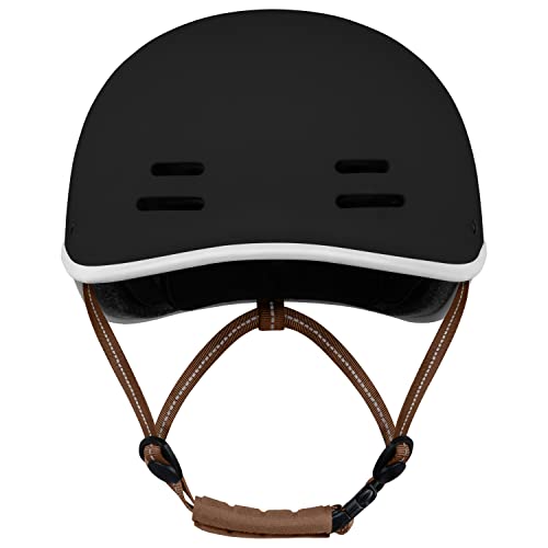 Retrospec Remi Adult Bike Helmet for Men & Women - Bicycle Helmet for Commuting, Road Biking, Skating, Matte Black, Medium 57-59cm