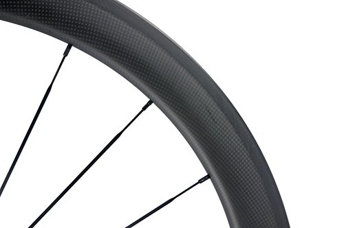 Superteam Carbon Fiber Road Bike Wheels 50mm Clincher Wheelset 700c Racing Bike Wheel (Shimano Body)