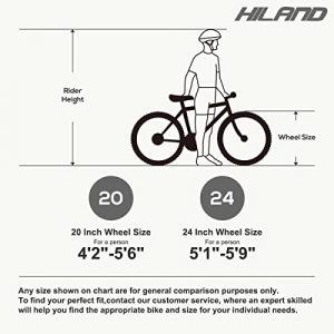 Hiland 20 inch Kids Mountain Bike for Boys, Girls with Dual Handbrakes, Kick Stand Blue