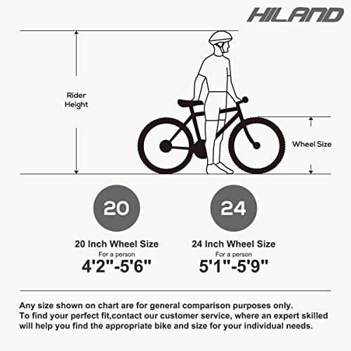 Hiland 24 Inch Mountain Bike Shimano 7-Speed for Youth/Teen Bike