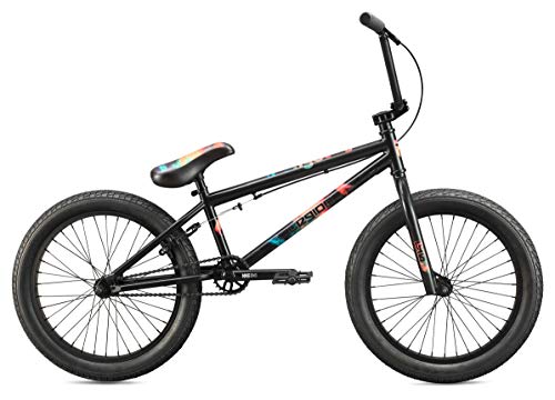 Mongoose Legion L40 Freestyle BMX Bike for Beginner-Level to Advanced Riders, Steel Frame, 20-Inch Wheels, Black/Multicolored