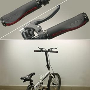 Ergonomic Bike Grips, TinkBike Microfiber Leather Bicycle Grips, Dual Lock-On Bike Handle Grips for BMX, Mountain/Cruiser/Folding Bikes, 130mm Length, Fits 7/8 inches Diameter Handlebars, Black