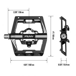 Funn Mamba Mountain Bike Clipless Pedal Set - Single Side Clip Wide Platform MTB Pedals, SPD Compatible, 9/16-inch CrMo Axle (Black)