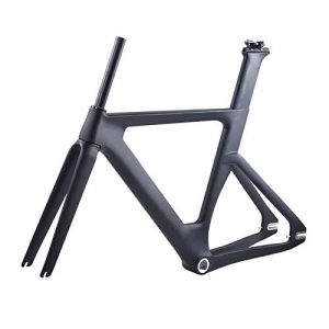 Tideace Carbon Track Frame Full Carbon Fixed Gear Bike Frameset with Fork Seat Post 49/51/54/57cm Carbon Road Bicycle Frame (Matte, 57cm)