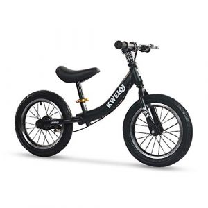 14" Balance Bike with Brakes, Walking Bicycle for Boys & Girls, Aluminum Alloy Frame, No Pedal Training Bicycle for Kids and Toddlers 2-6 Years Old, Black